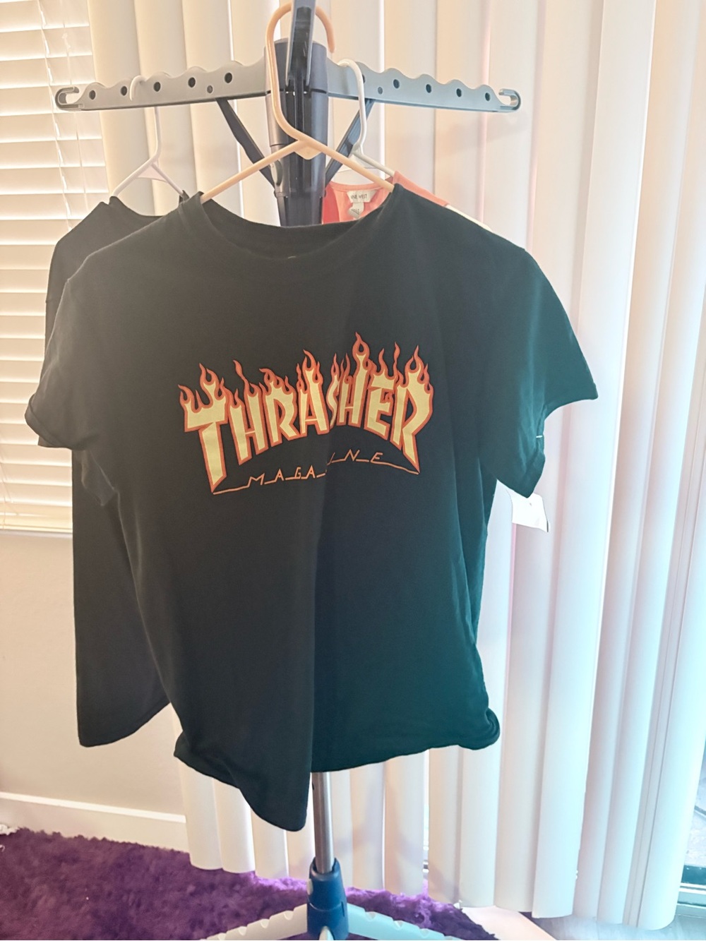 KR3W Black Tee with Orange Flame Logo